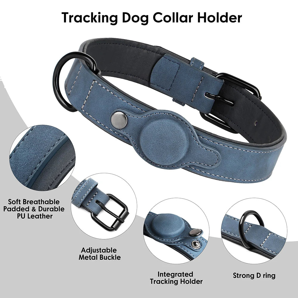 Collar de Cuero Premium Antiperdida (Compatible con Localizador GPS)