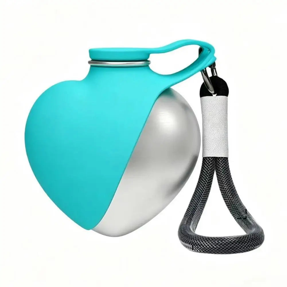 Botella dispensadora de agua para perros con cuenco corazón