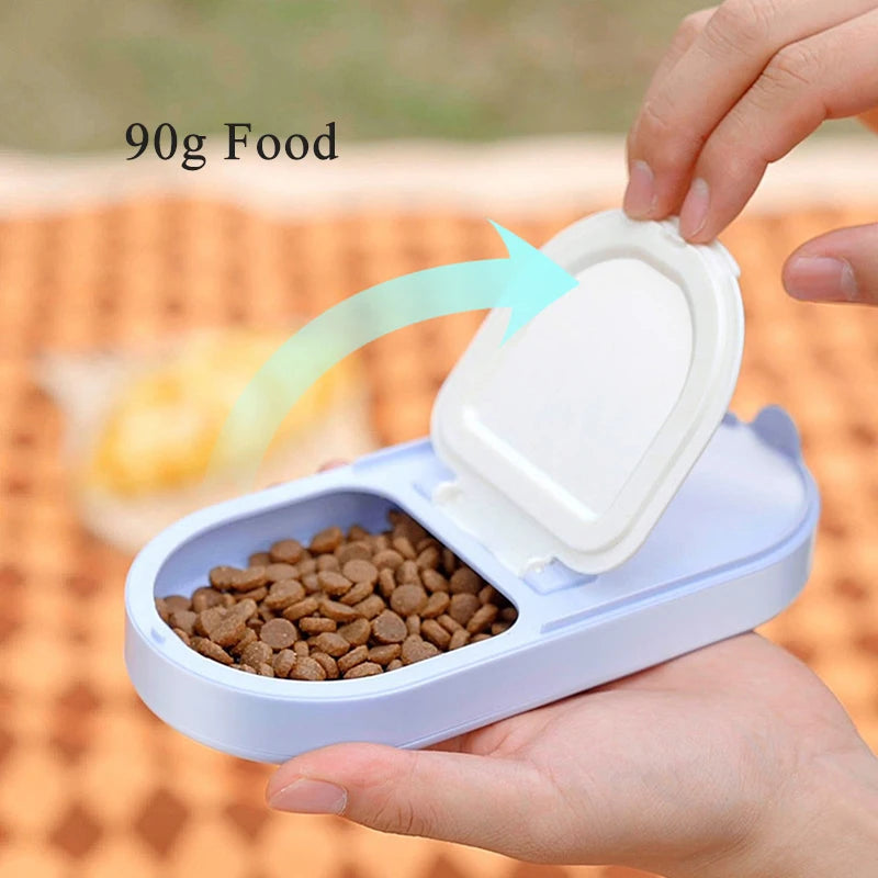 Botella de agua 2 en 1 para perros con compartimento de comida