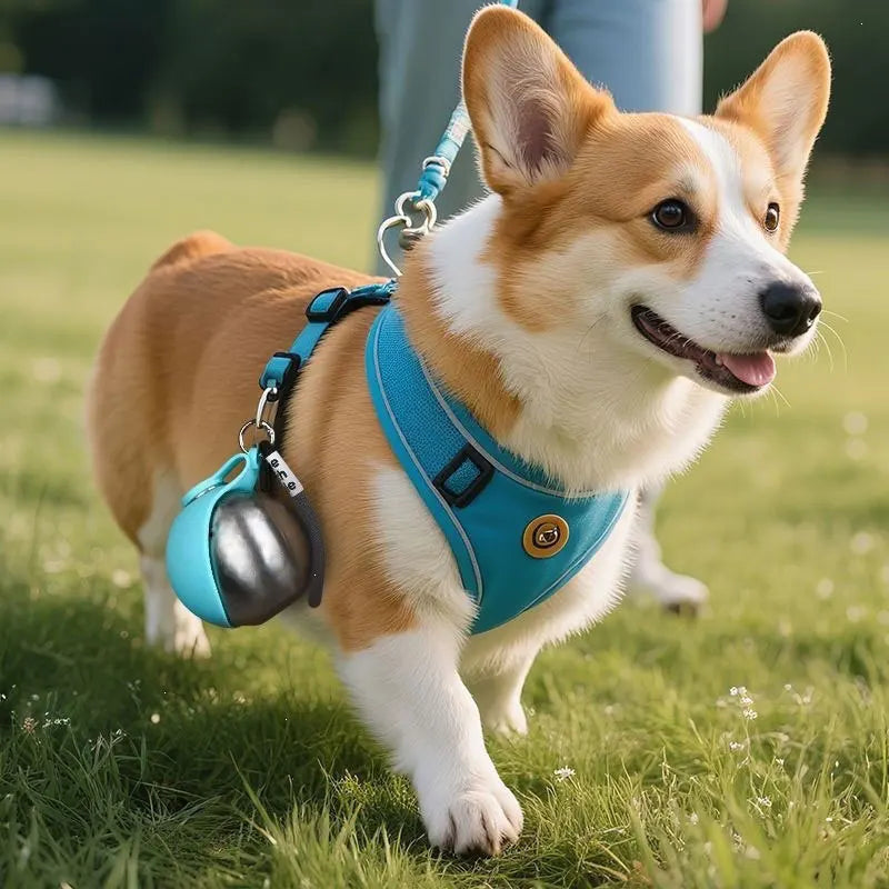 Botella portátil con cuenco de silicona para perros — antifugas