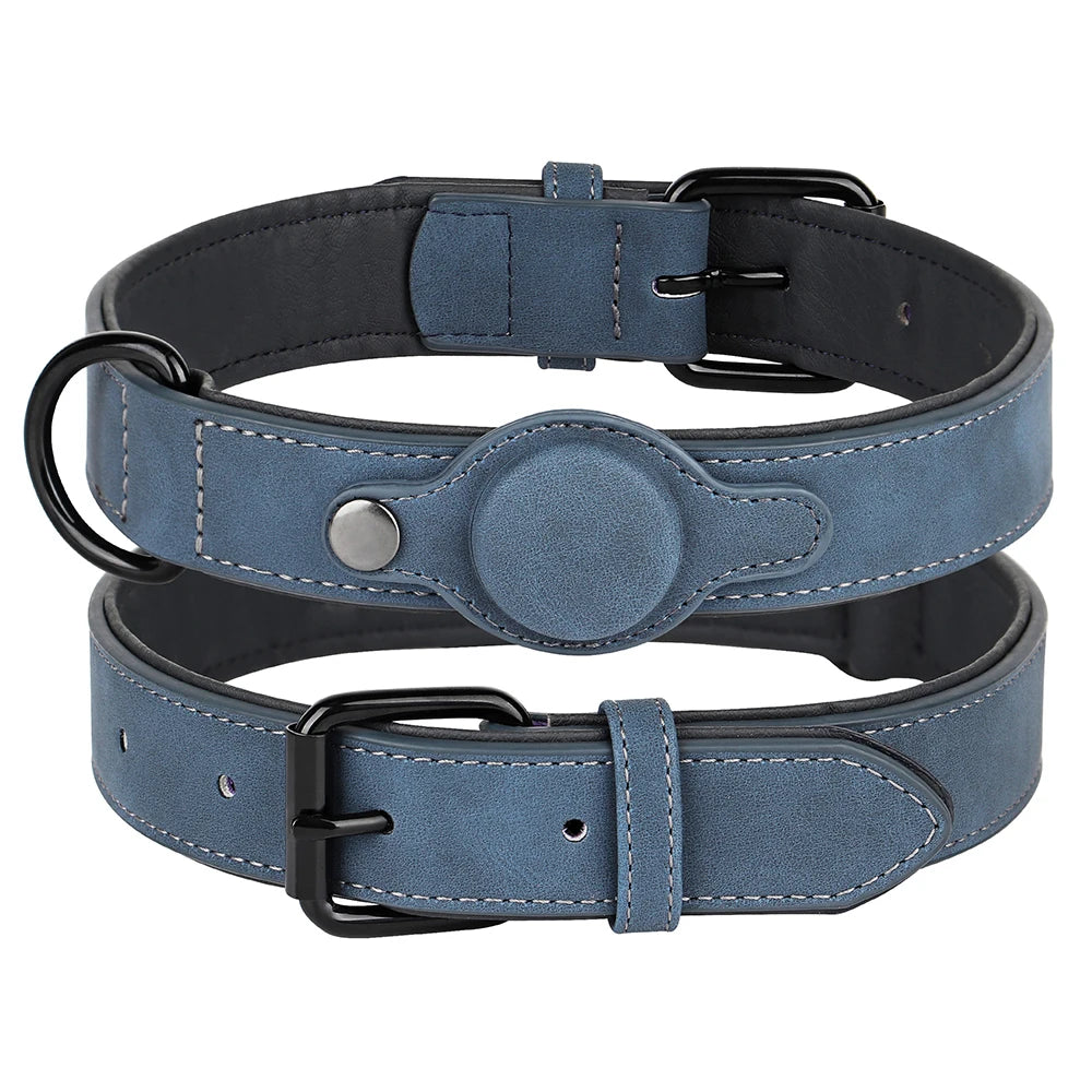 Collar de Cuero Premium Antiperdida (Compatible con Localizador GPS)
