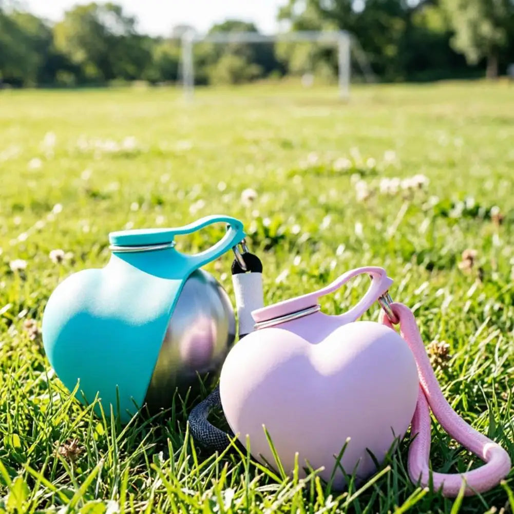 Botella dispensadora de agua para perros con cuenco corazón