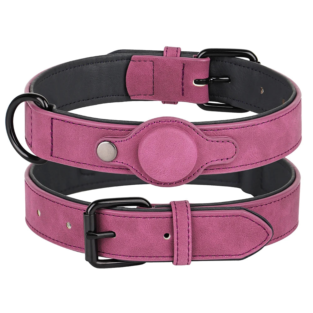 Collar de Cuero Premium Antiperdida (Compatible con Localizador GPS)